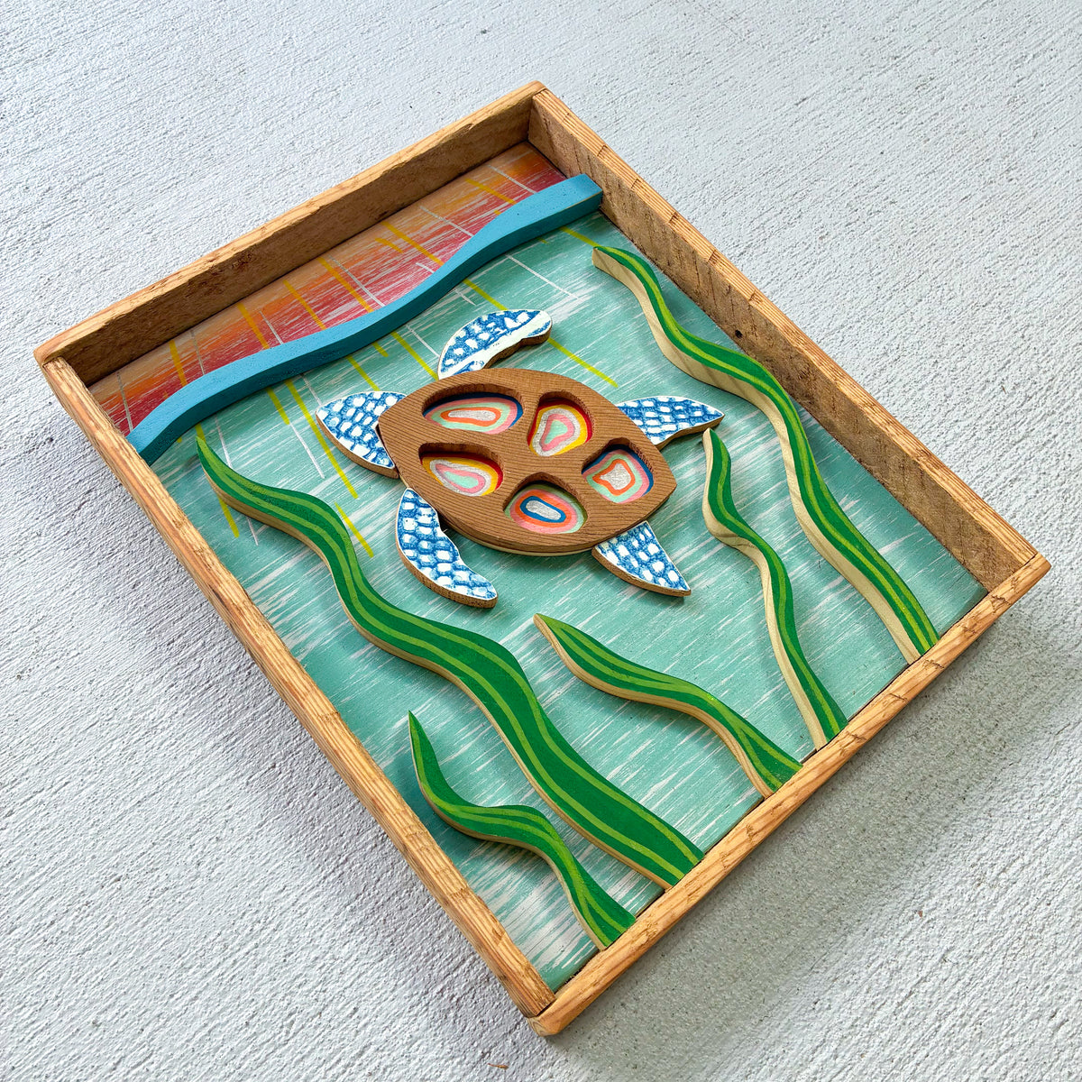 Rectangle Turtle - Wood Wall Art - Reclaimed Wood Art – Solsticewoodworks