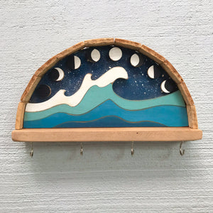 Arched Wave Moon Phase Key Rack