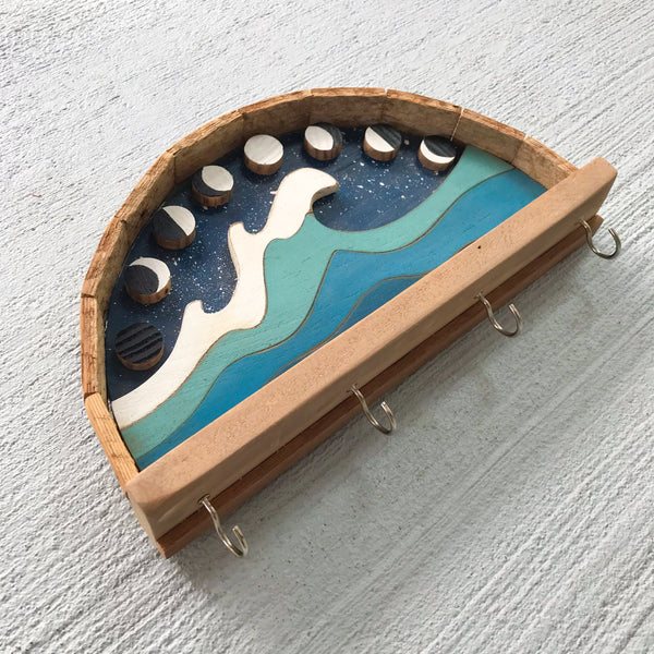 Arched Wave Moon Phase Key Rack